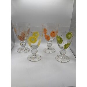 Laurie Gates Citrus Themed Drinking‎ Glasses - Set of 4